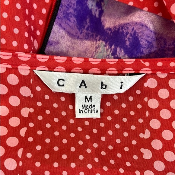 CAbi Asymmetrical Yellow and Purple Tie Front Blouse - Picture 6 of 6